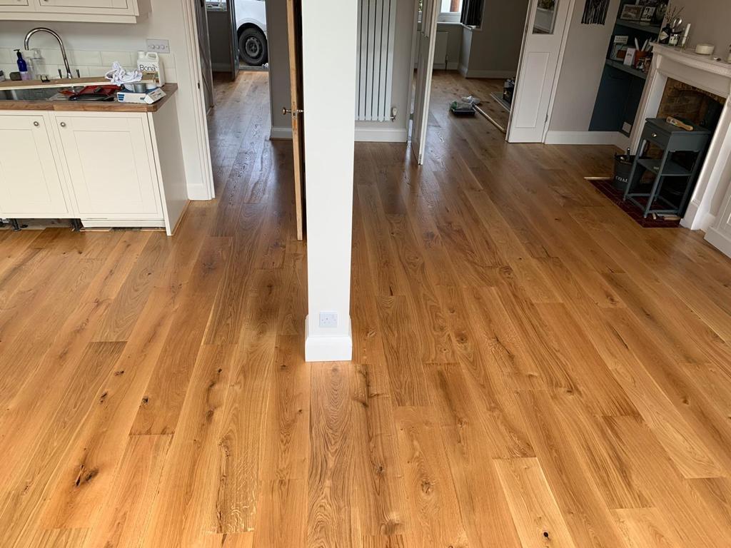 Engineered oak boards — finished throughout, by Fix Flooring London